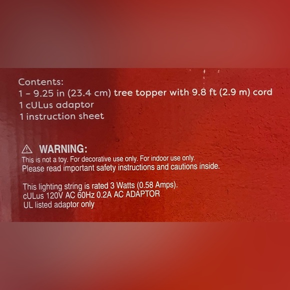 Nwt  multicolored projection snowflake Christmas tree topper - Picture 8 of 8